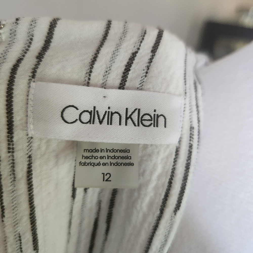 Calvin Klein Women's Sleeveless Dress with Side Pleated Ruffle Size 12 - Picture 13 of 16